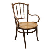 Fauteuil scandinave Fischel cannage 1900