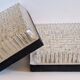 Pair of rectangular wall/ceiling lights in molded glass, 1960s