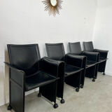 Lot 4 old armchairs "Korium" by Tito Agnoli for Matteo Grassi 1980