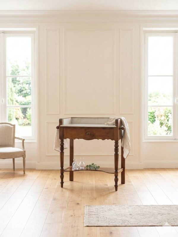 Coiffeuse ancienne console vintage en noyer style art déco Louis Philippe