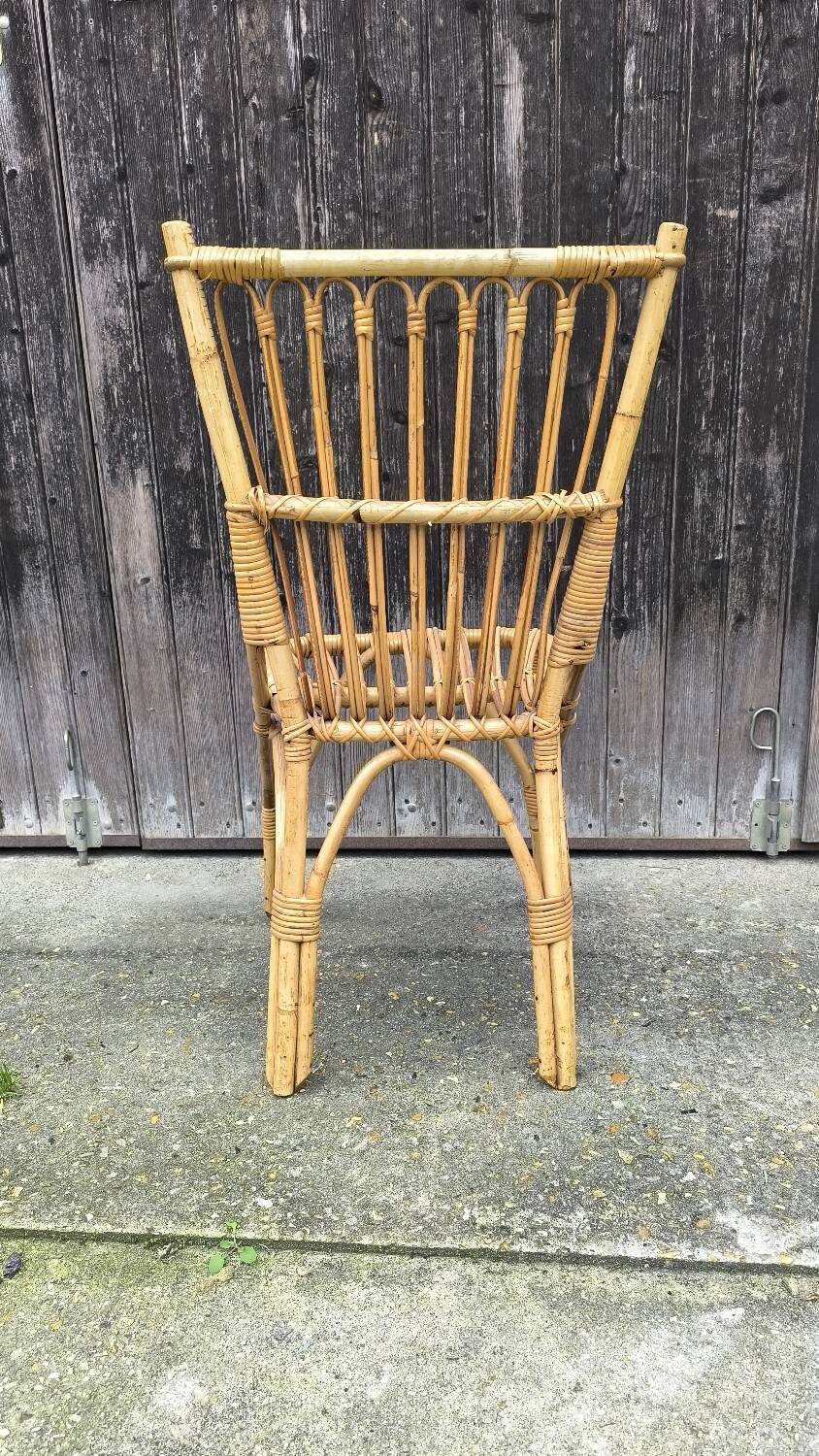 Chaise en rotin 1960