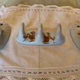 Set of 3 vintage Paris porcelain hooks