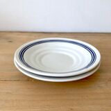 Pair of white and blue saucers