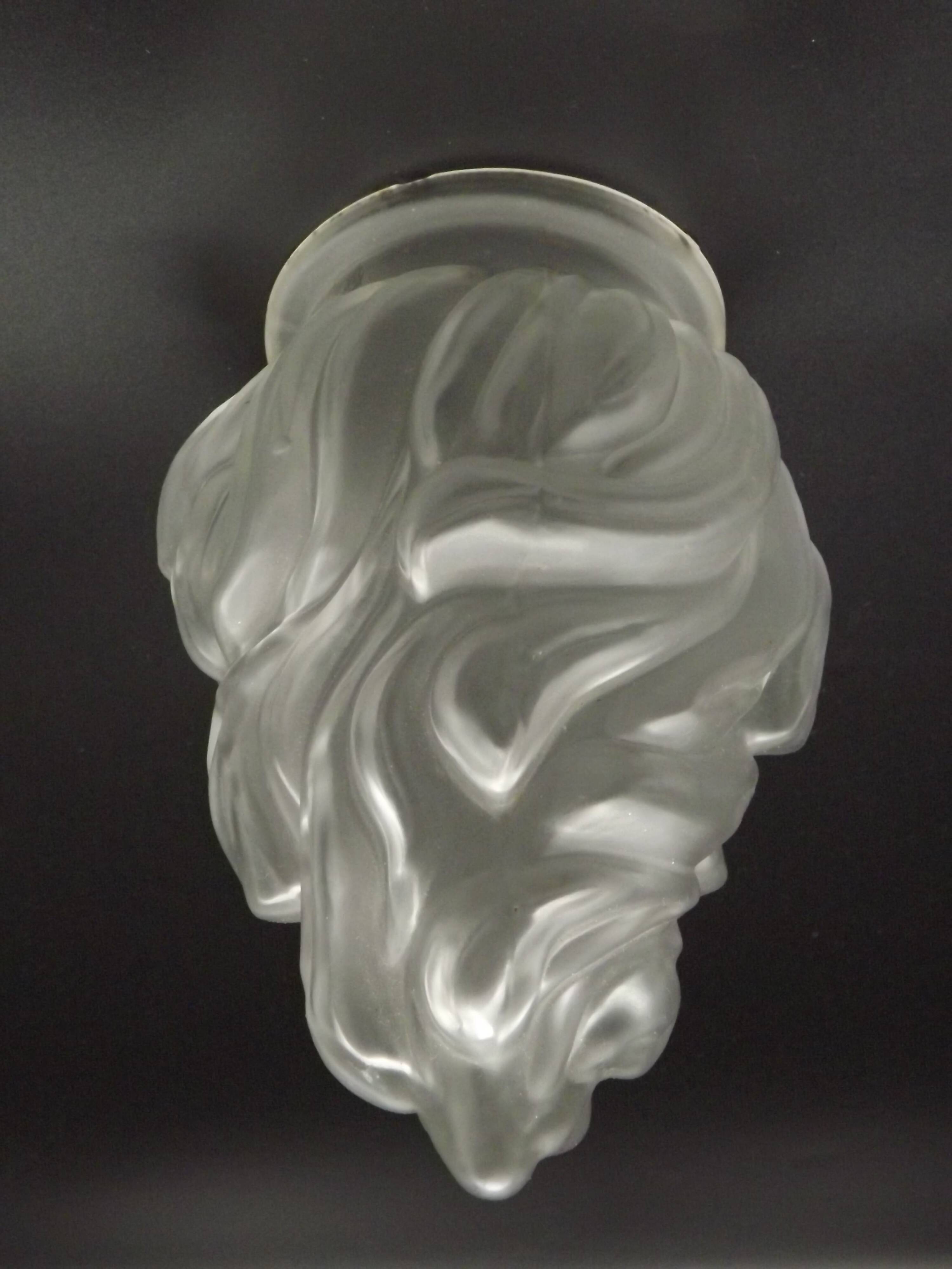 French Art Deco Opaque Glass Flame Shade • Vintage Lamp Shade Replacement
