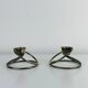 Pair of silver-plated metal candlesticks, vintage