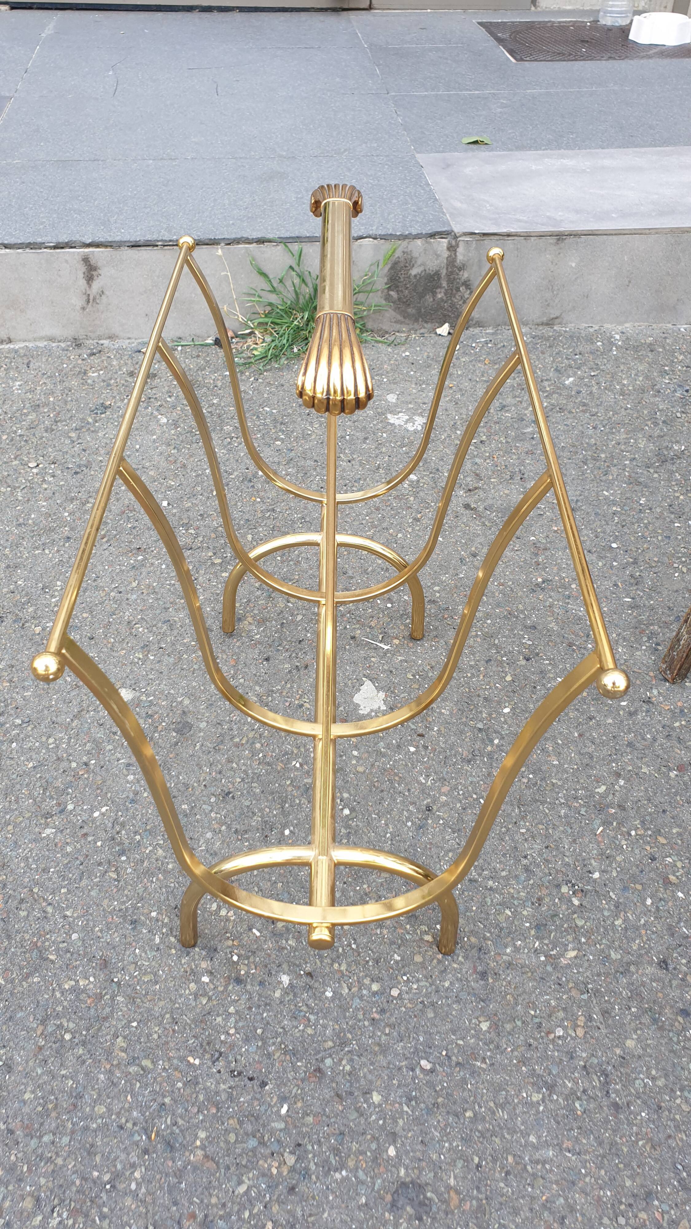Seventies magazine holder welded brass