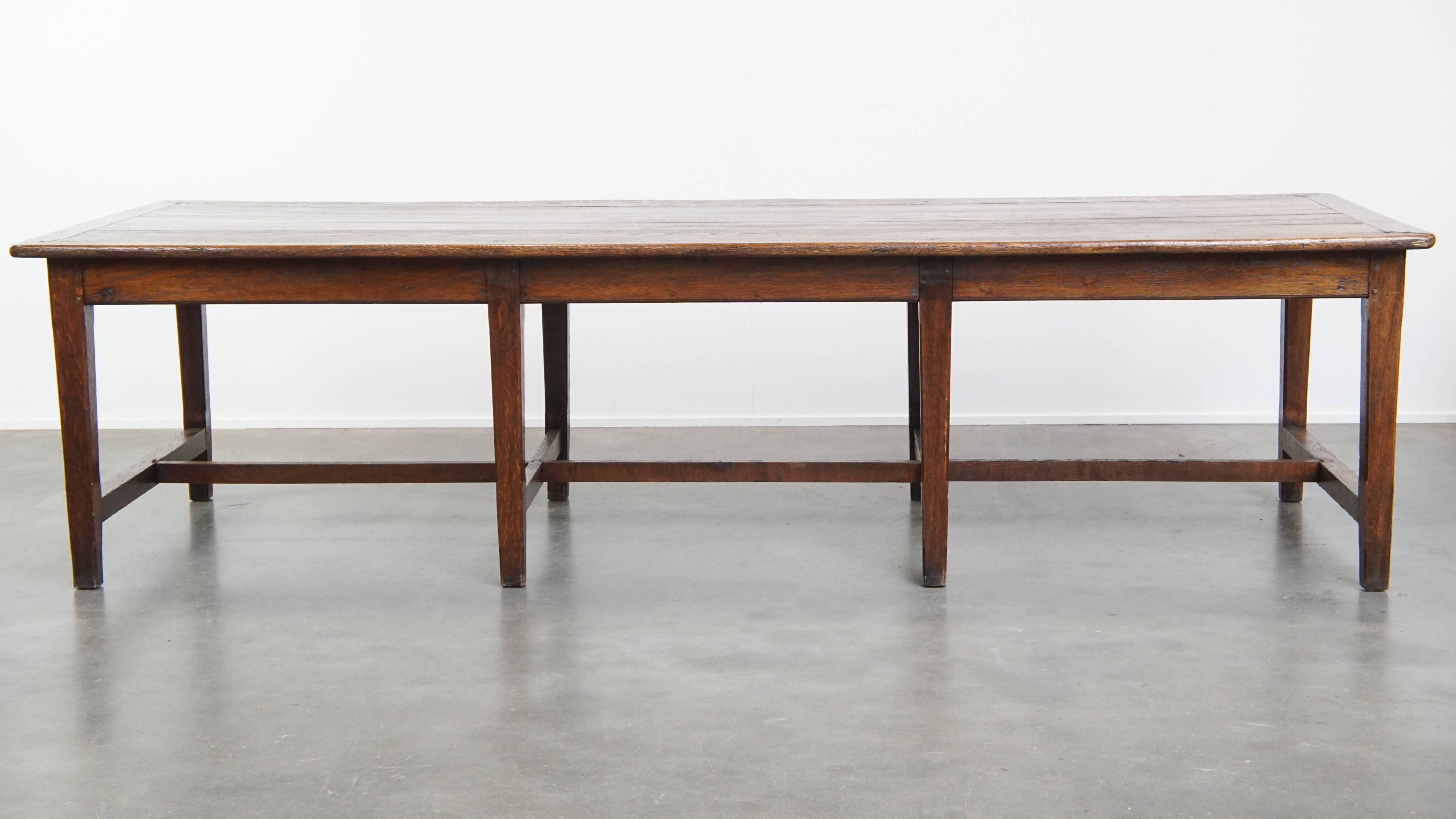 Grande table à manger ancienne en chêne anglais du début du XIXe siècle