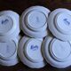 A set of 6 romantic blue Lunéville Sarreguemines flat plates.