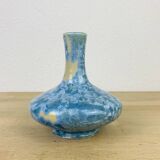 Crystalline enamel vase, blue