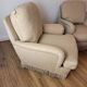 Vintage beige armchairs with fringes