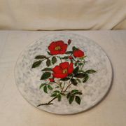 Vintage glazed ceramic cake plate signed ZINGARO - Italy 1960s