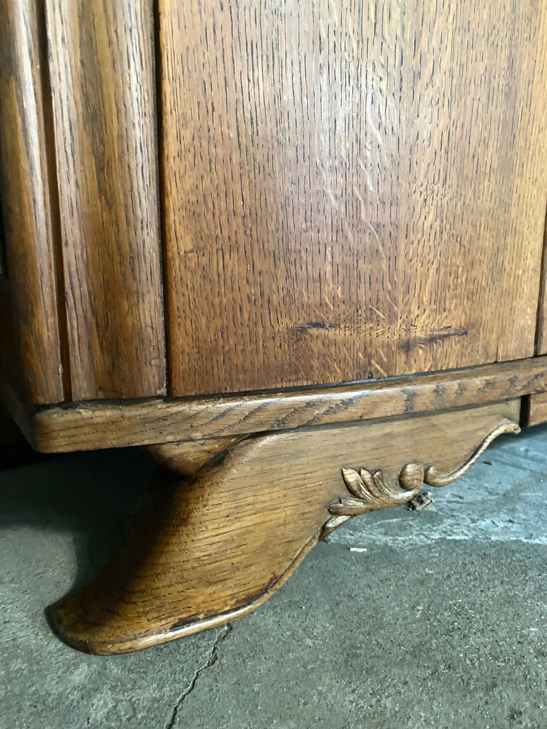 Vintage art deco wooden cabinet with mirror