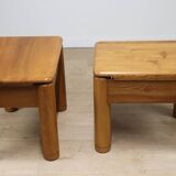 Pair of vintage elm bedside tables, 1970s