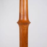 Pair of turned wooden floor lamps in Art Deco style, France, mid-20th century.