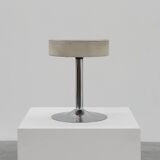 Vintage Mid-century design stool in chrome with white leather seat, 1970s