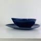 Dish and bowl Blå eld by Hertha Bengtson for Rörstrand Sweden, ceramic.