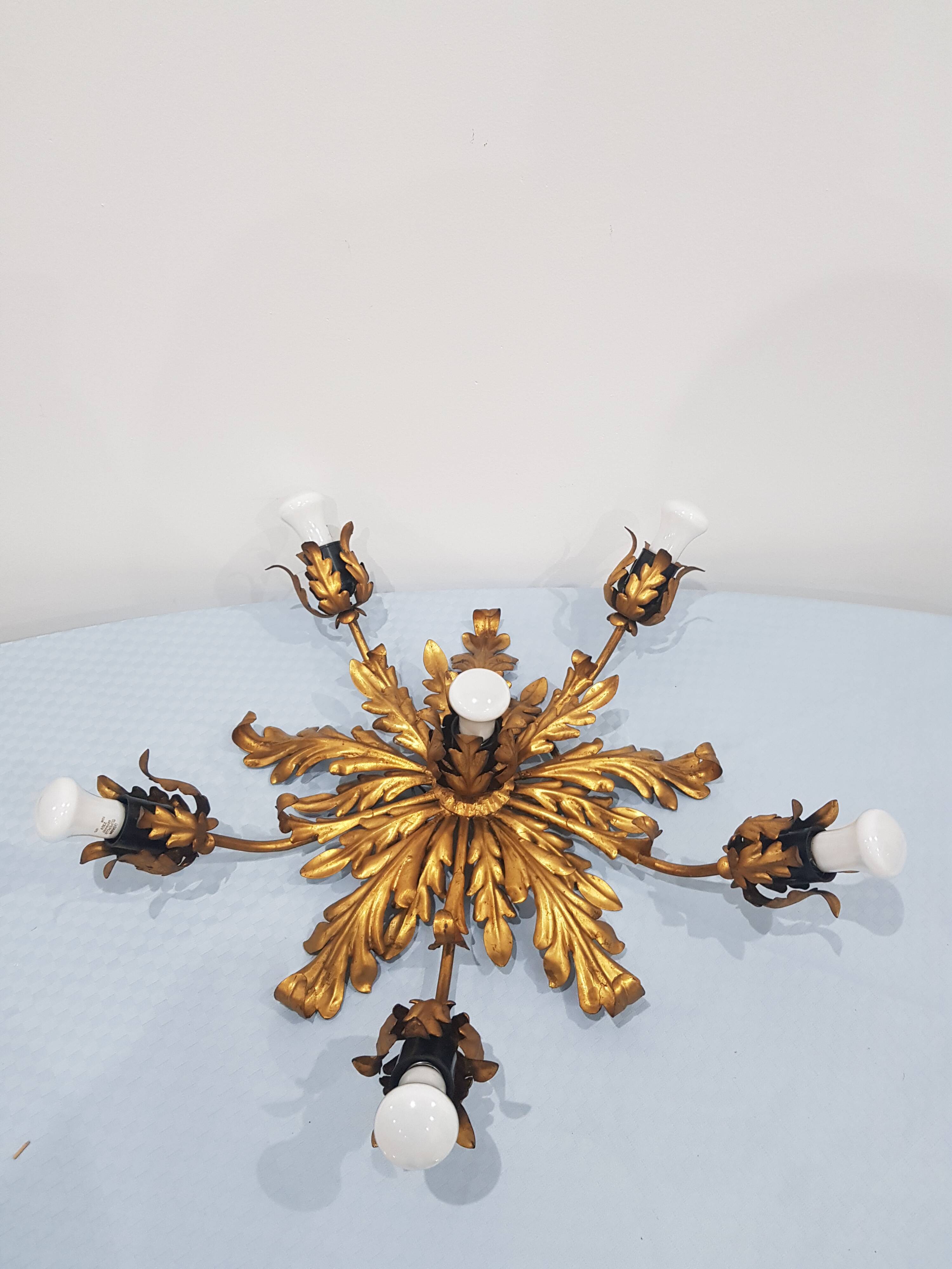 Ceiling lamp, Hans Kogl, Germany, 1960s, Hollywood Regency