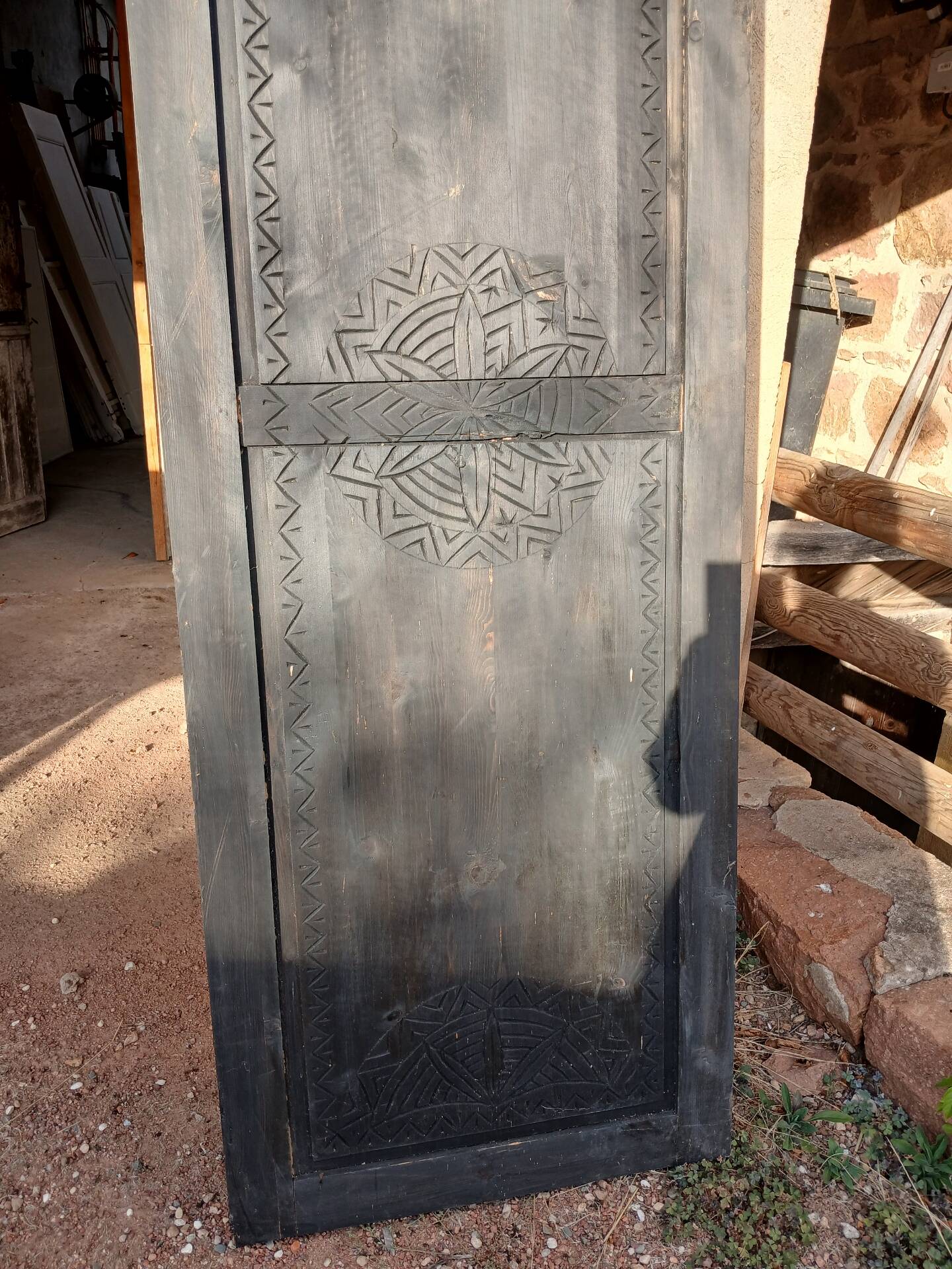 3 doors/old carved wooden panels