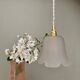 Suspension tulipe vintage en verre dépoli en forme de fleur