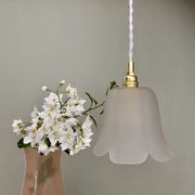 Vintage tulip pendant in frosted glass in the shape of a flower