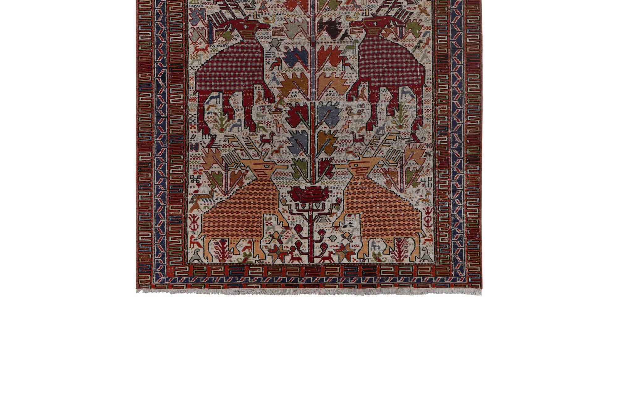 Vintage Turkish kilim, handwoven, 114x217 cm.