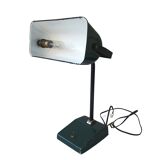 Old Vintage Functional Art Deco Green Enameled Industrial Desk Lamp