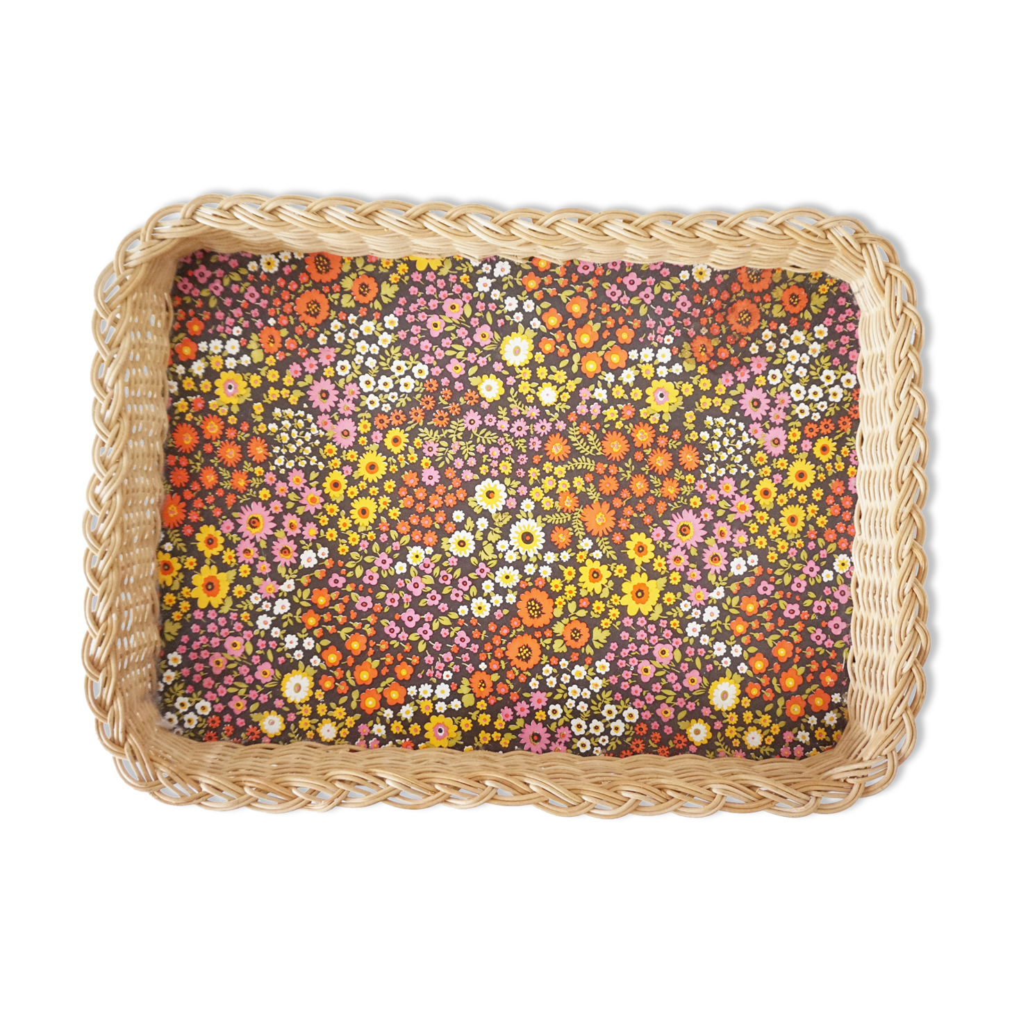 Wicker top flower pattern 1970