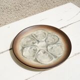Set of 6 “Stromboli” model oyster plates from Saint-Amand
