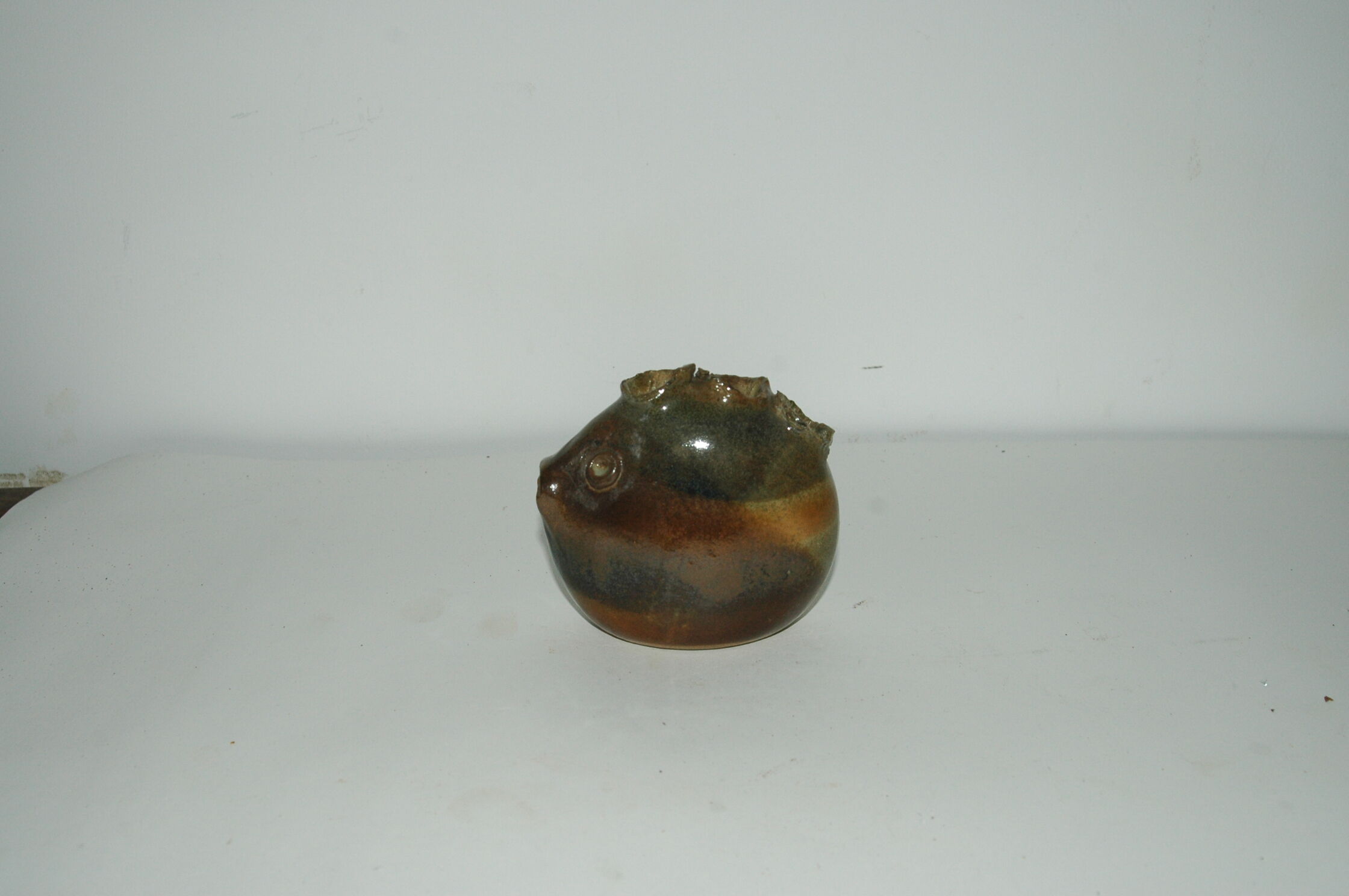 Fish-shaped zoomorphic ceramic vase Vallauris