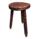 Rustic Tripod Stool in Solid Wood, Brutalist Style, Early 20th Century