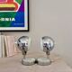 Pair of "Eye-ball" lamps in chrome metal - 1970.