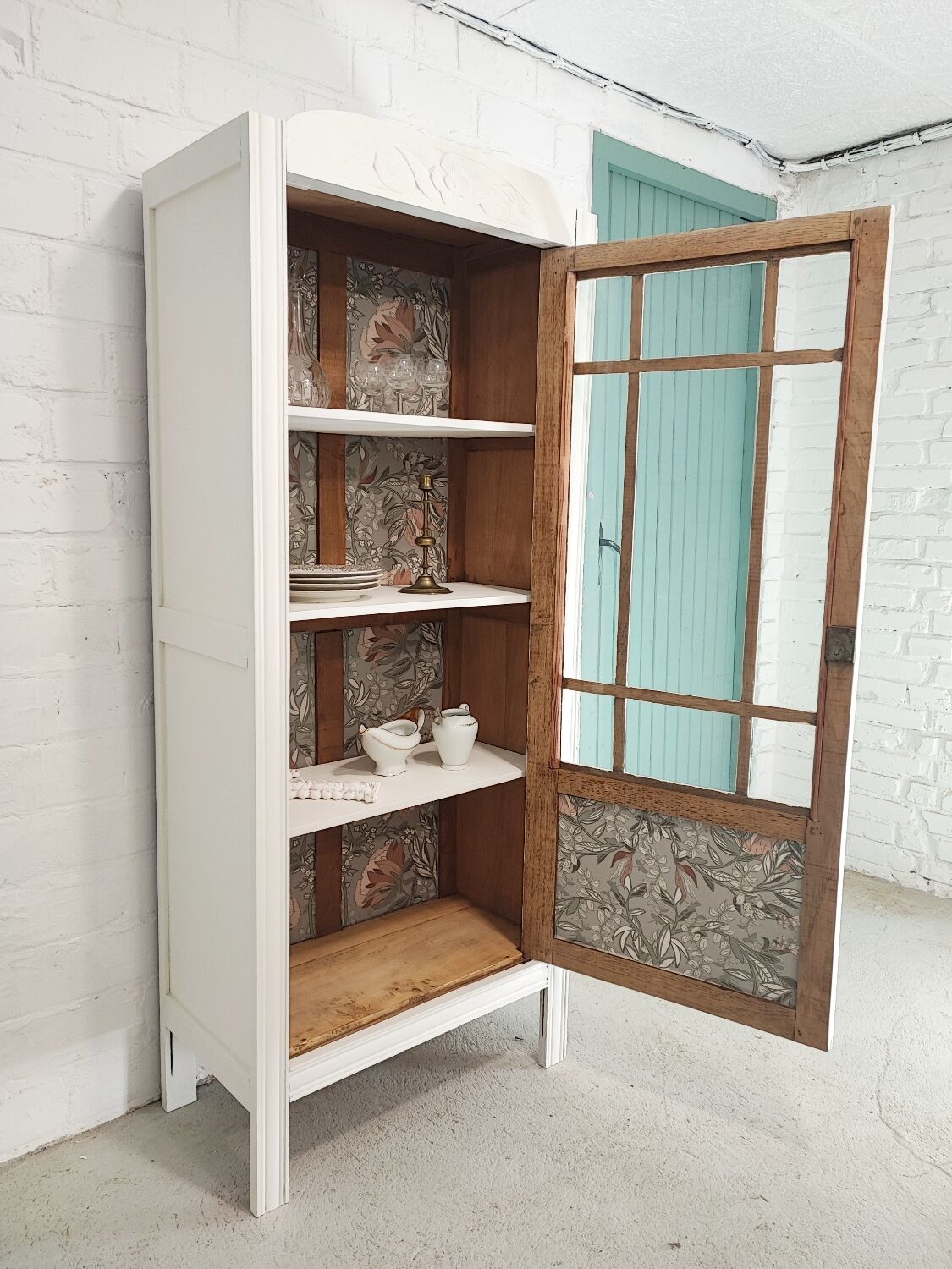 Art Deco glazed hosiery cabinet