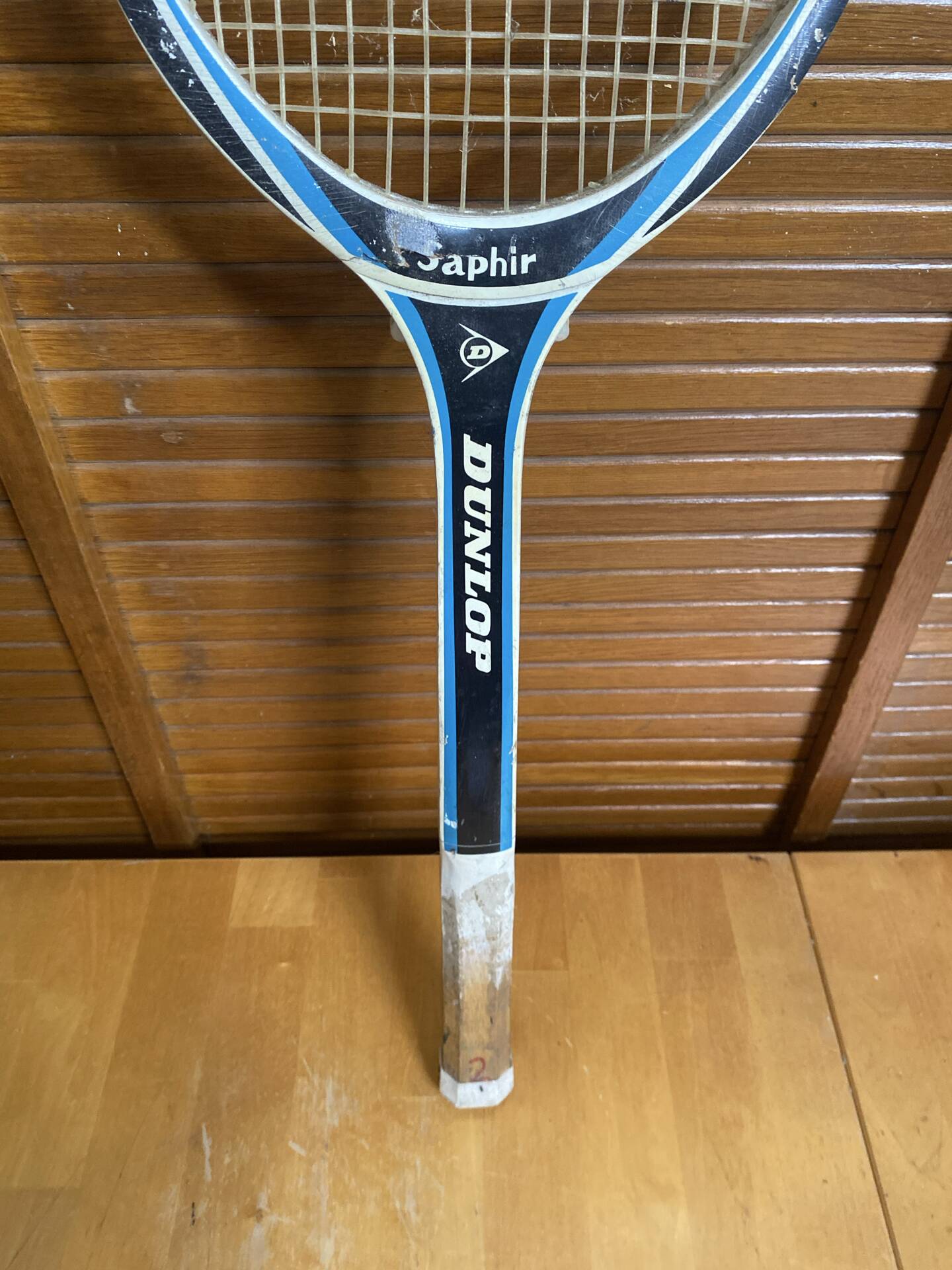 Vintage dunlop saphir wooden tennis racket + dunlop vintage cover #e