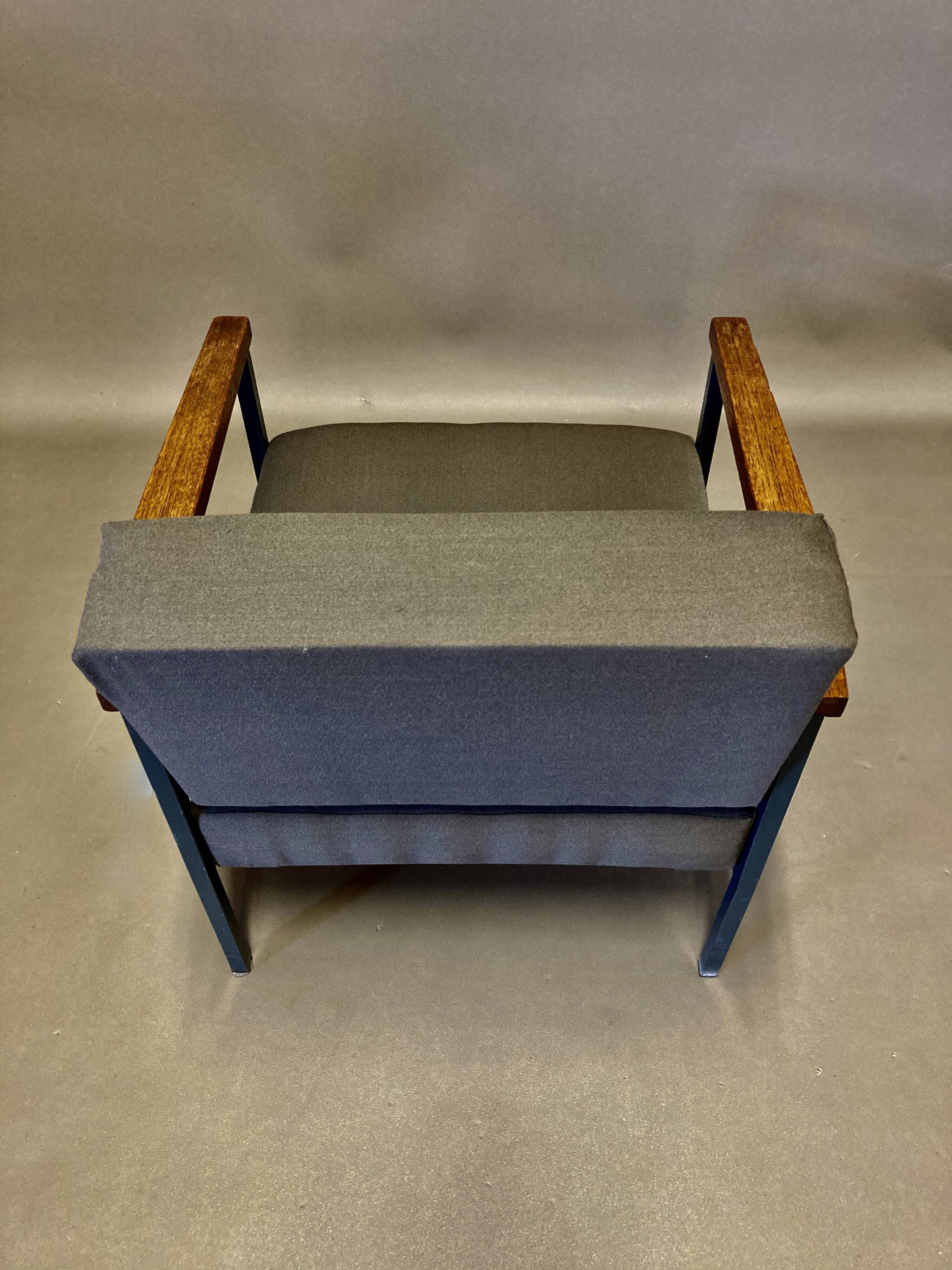 Armchair metal and teak 1950