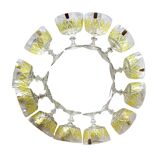 Set of 12 glasses - VMC Reims Arlequin champagne glasses - yellow decor