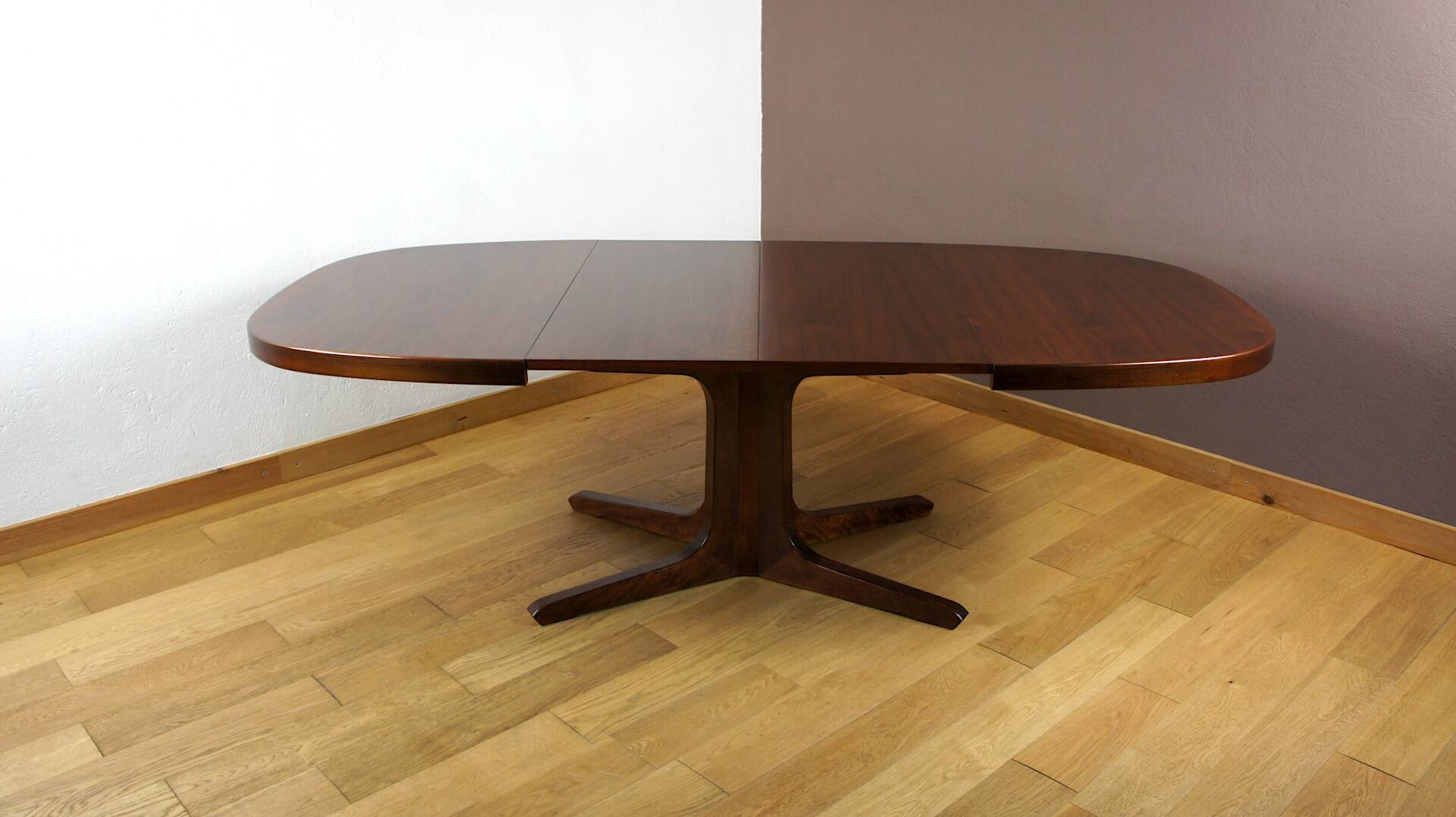 Table Ovale & Pied Central Vintage Année 1960 / 1970