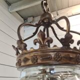 Lantern with fleur-de-lys crown in bronze 19th