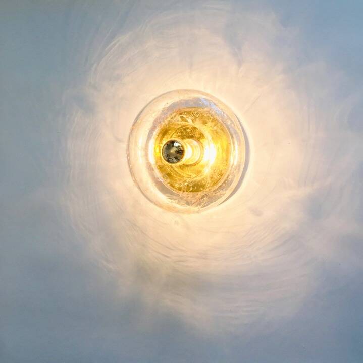Mid-Century 'Donut' Glass Wall Light or Ceiling Light from Doria, 1960s