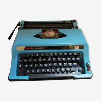 Machine à écrire olympia standard bleu vintage des années 70