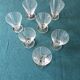 Series of 7 art deco aperitif or digestive glasses engraved