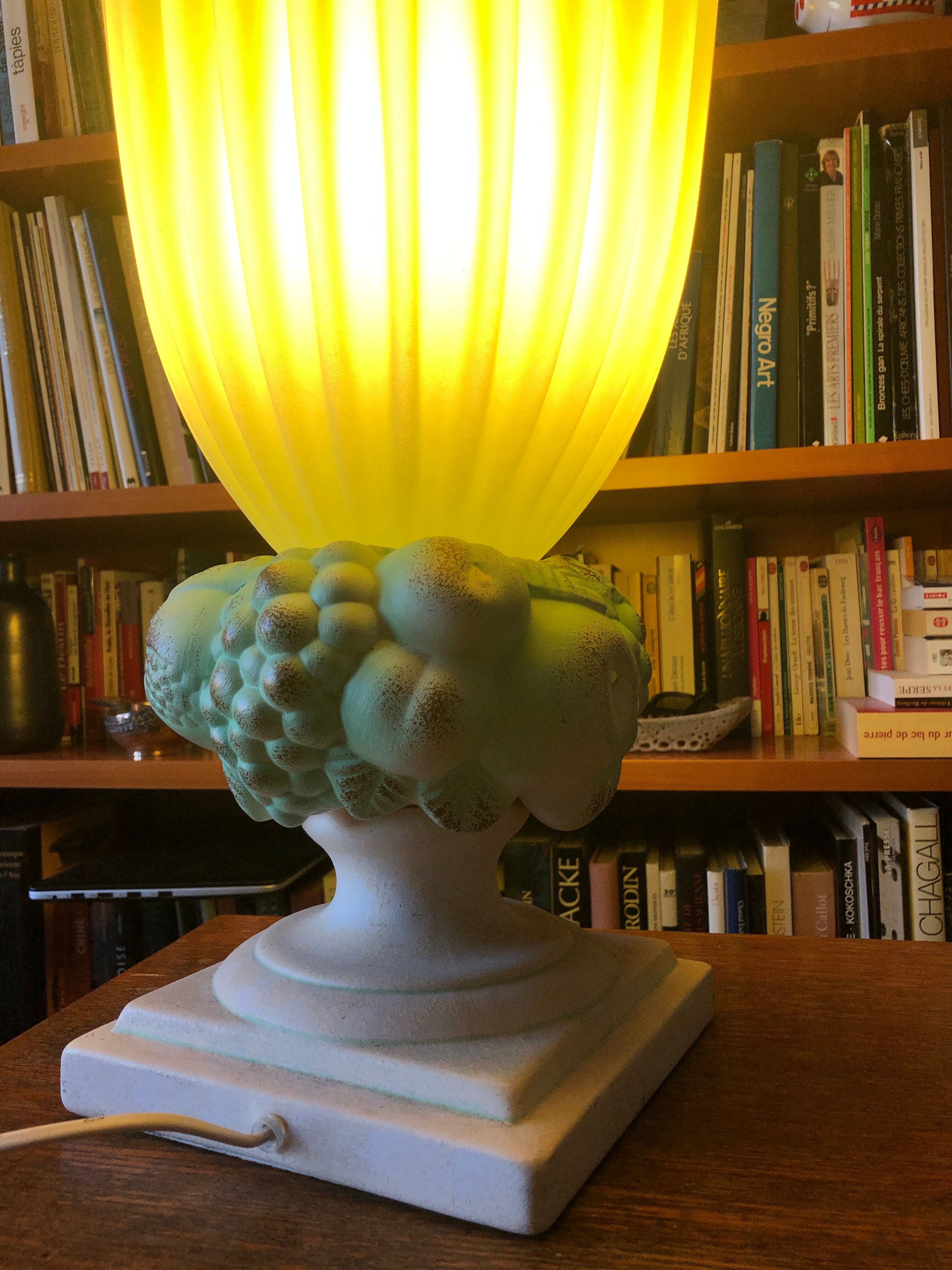 Green resin lamp signed Georgia Jacob circa 1970