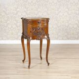 Rococo Nightstand in Walnut with Marble Top