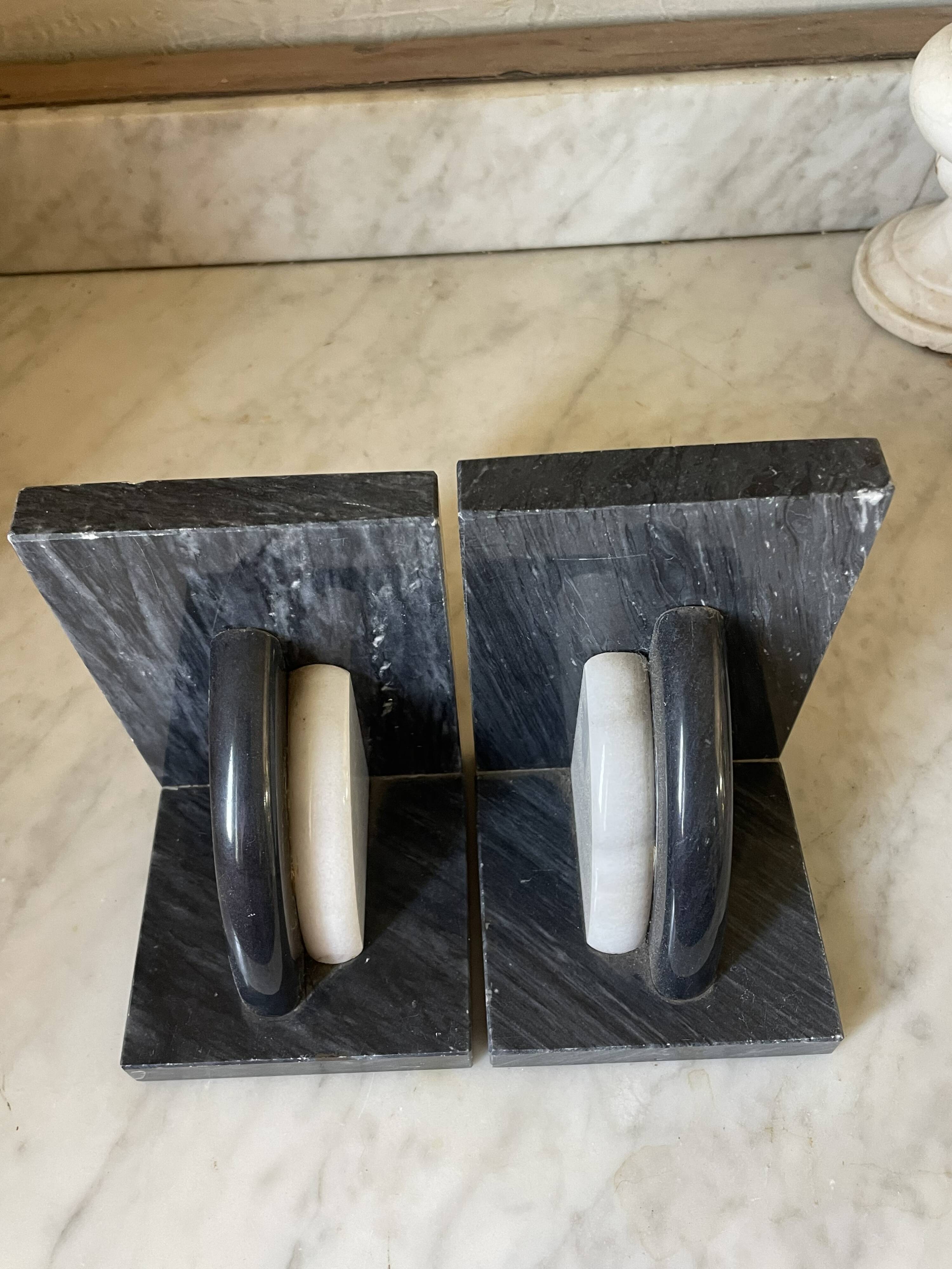Art Deco marble bookends