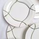 Flat plates St Amand model Bayonne white, green and black.