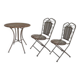folding garden furniture in patinated iron