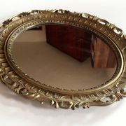 Wooden wall mirror - florentine style - vintage from the 70s