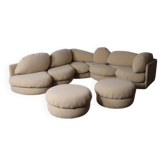 Canapé sculptural beige par Wiener Werkstätte, Autriche 1970
