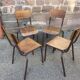 Set of 4 industrial chairs vintage school communities mullca 60s