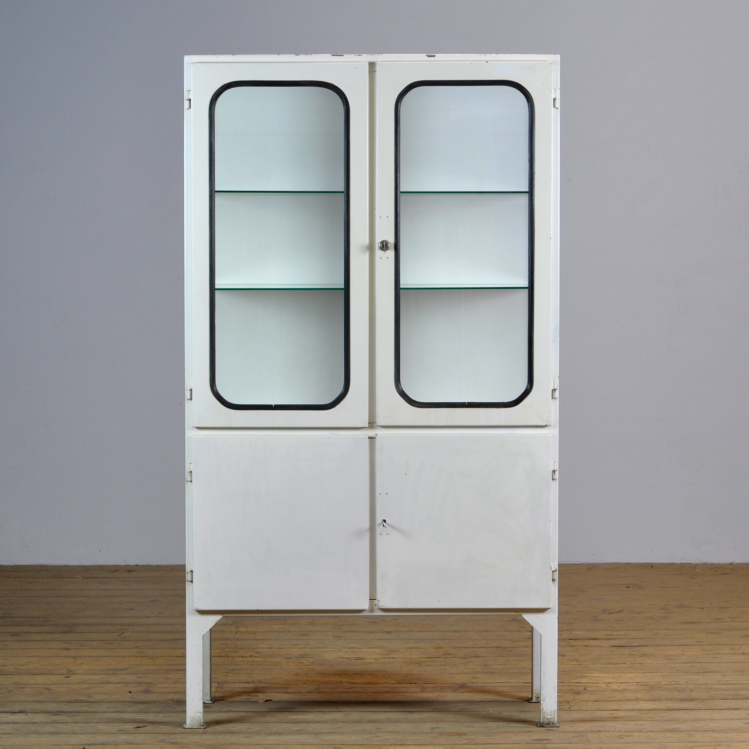 Glass & Iron Medical Cabinet, 1970s