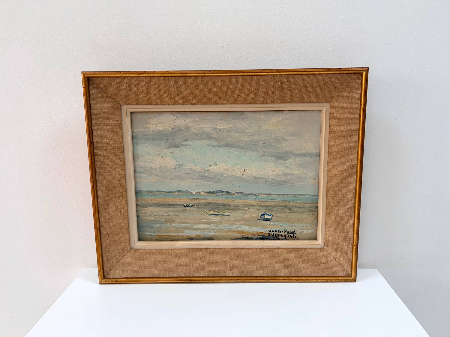 Marine Oil on canvas by JP. Guinegault (36 x 45)